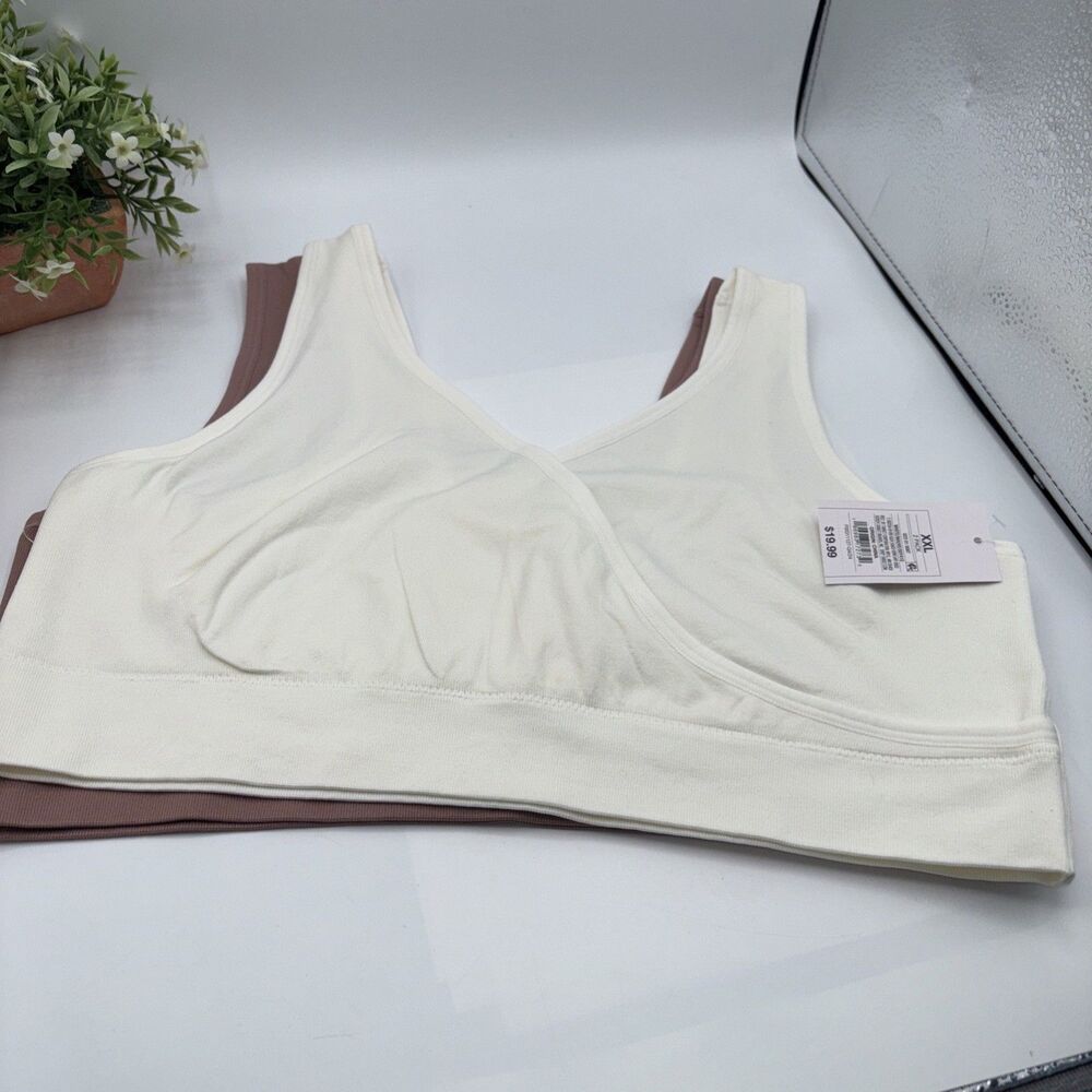 WOMEN XXL AUDEN MATERNITY 2 PACK UNLINED BRALETTES Bra NWT Baby Shower Gift - Picture 6 of 7